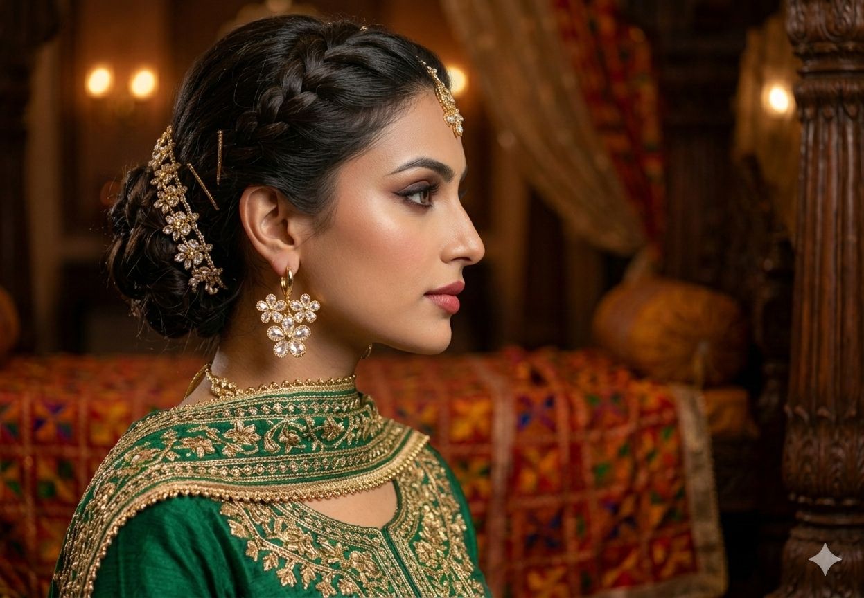 Aurora Floral Chandeliers – Triple-Bloom Gold Drop Earrings