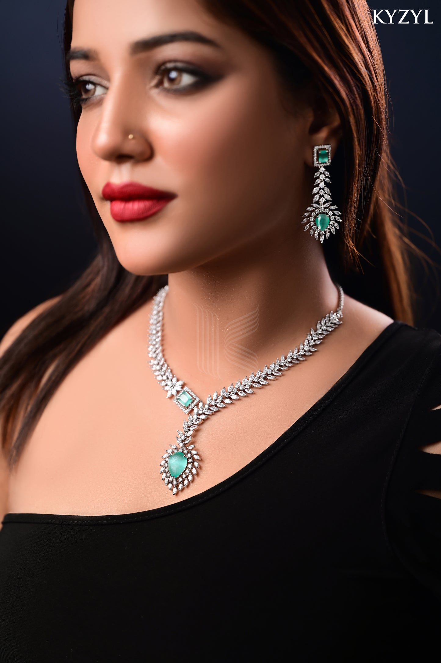 The Empress Garland Necklace - Handcrafted Mint Green Floral Masterpiece