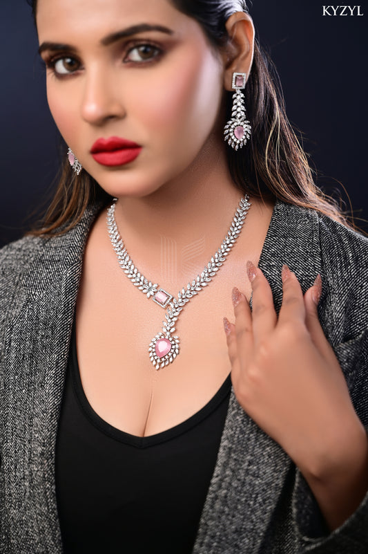 The Empress Garland Necklace - Handcrafted Pastel Pink Floral Masterpiece