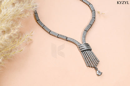 Pave Knot Tie Necklace - Adjustable Shimmering Lariat