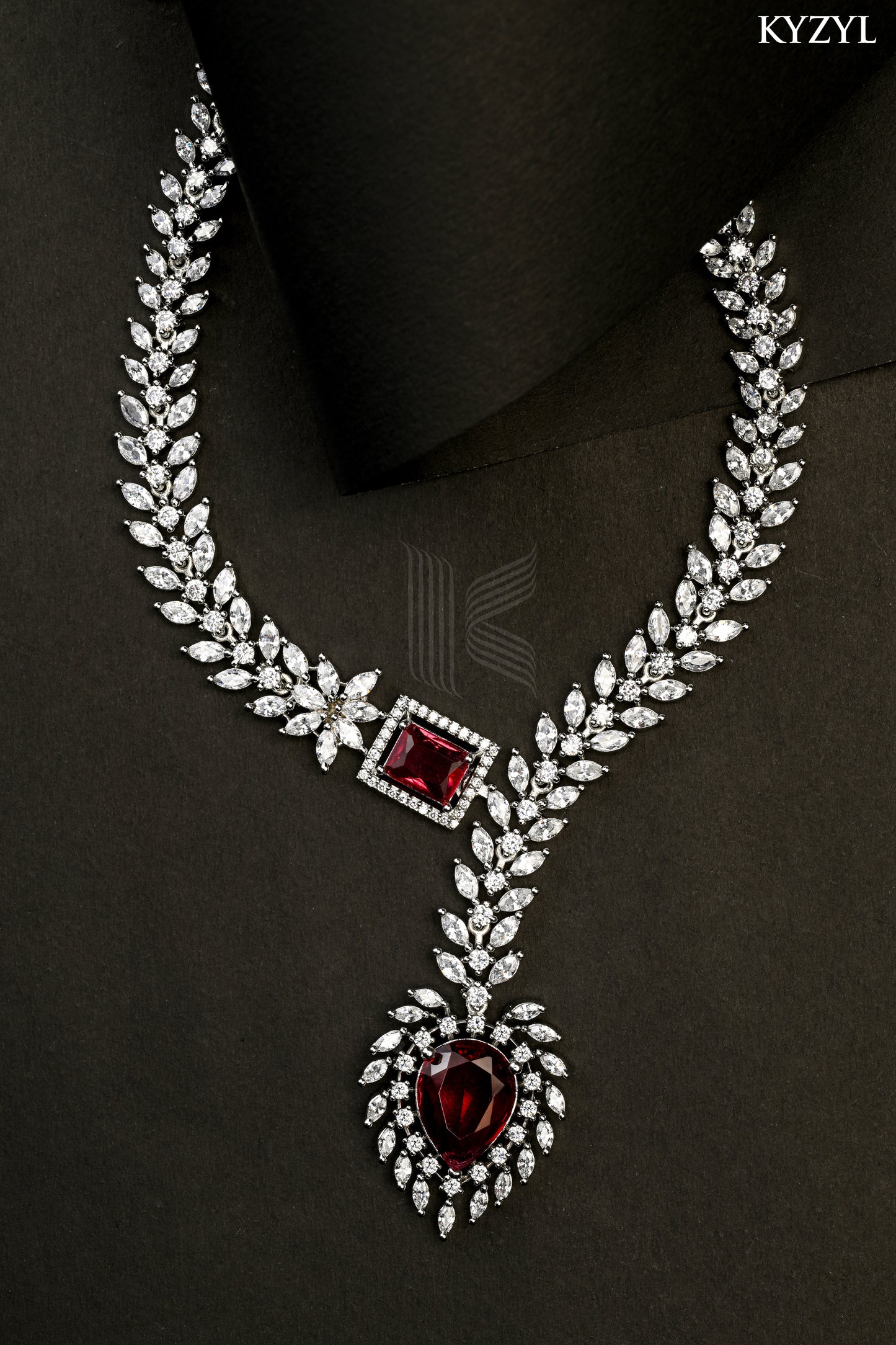 The Empress Garland Necklace - Handcrafted Red Vine Floral Masterpiece