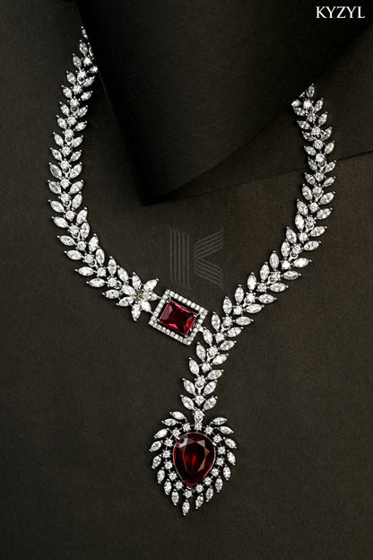 The Empress Garland Necklace - Handcrafted Red Vine Floral Masterpiece