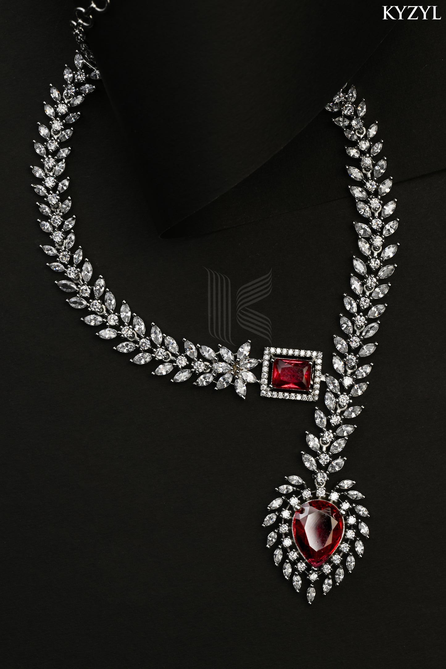 The Empress Garland Necklace - Handcrafted Red Vine Floral Masterpiece