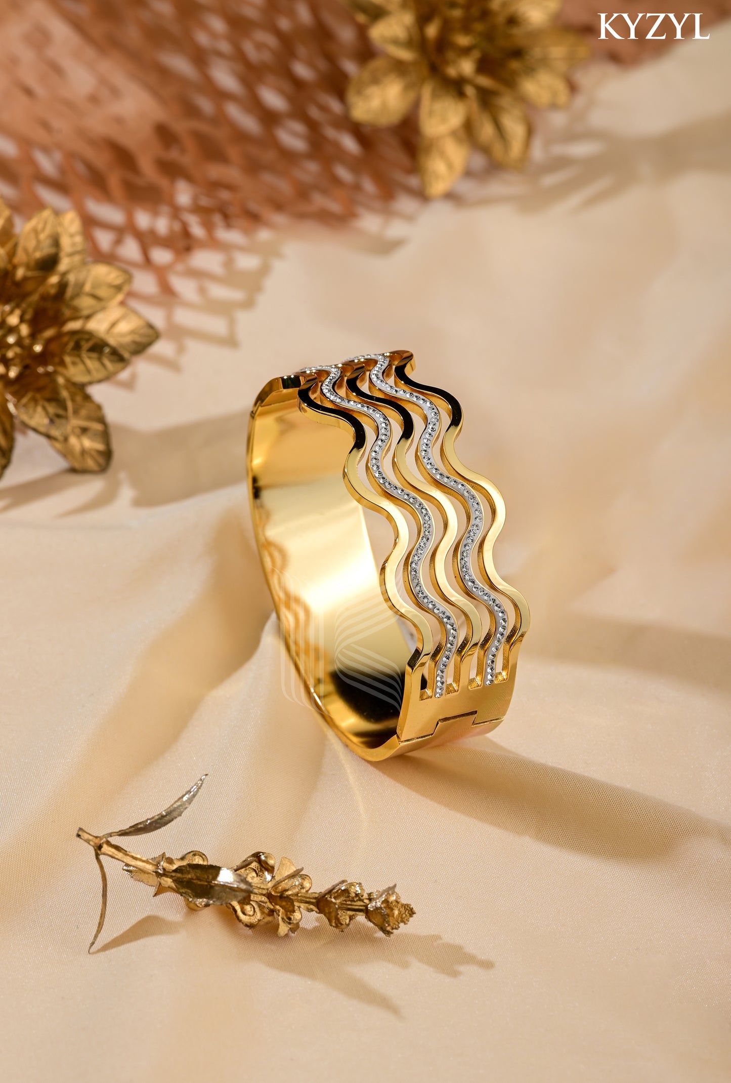 Midas Wave Cuff - A Sculptural Golden Masterpiece
