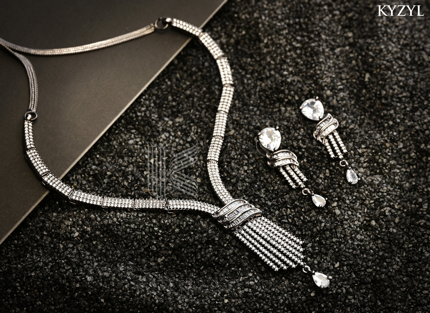 Pave Knot Tie Necklace - Adjustable Shimmering Lariat