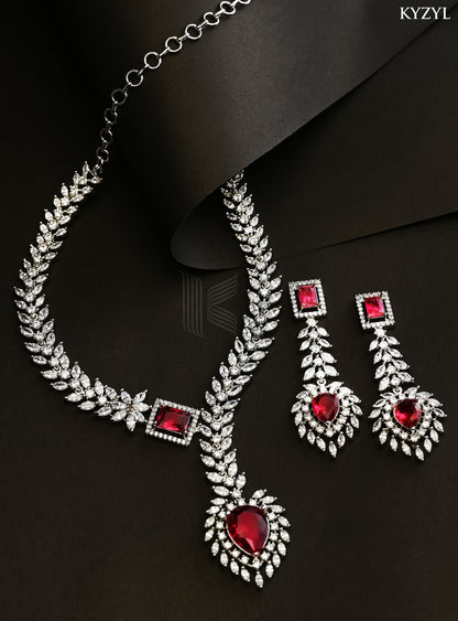 The Empress Garland Necklace - Handcrafted Red Vine Floral Masterpiece