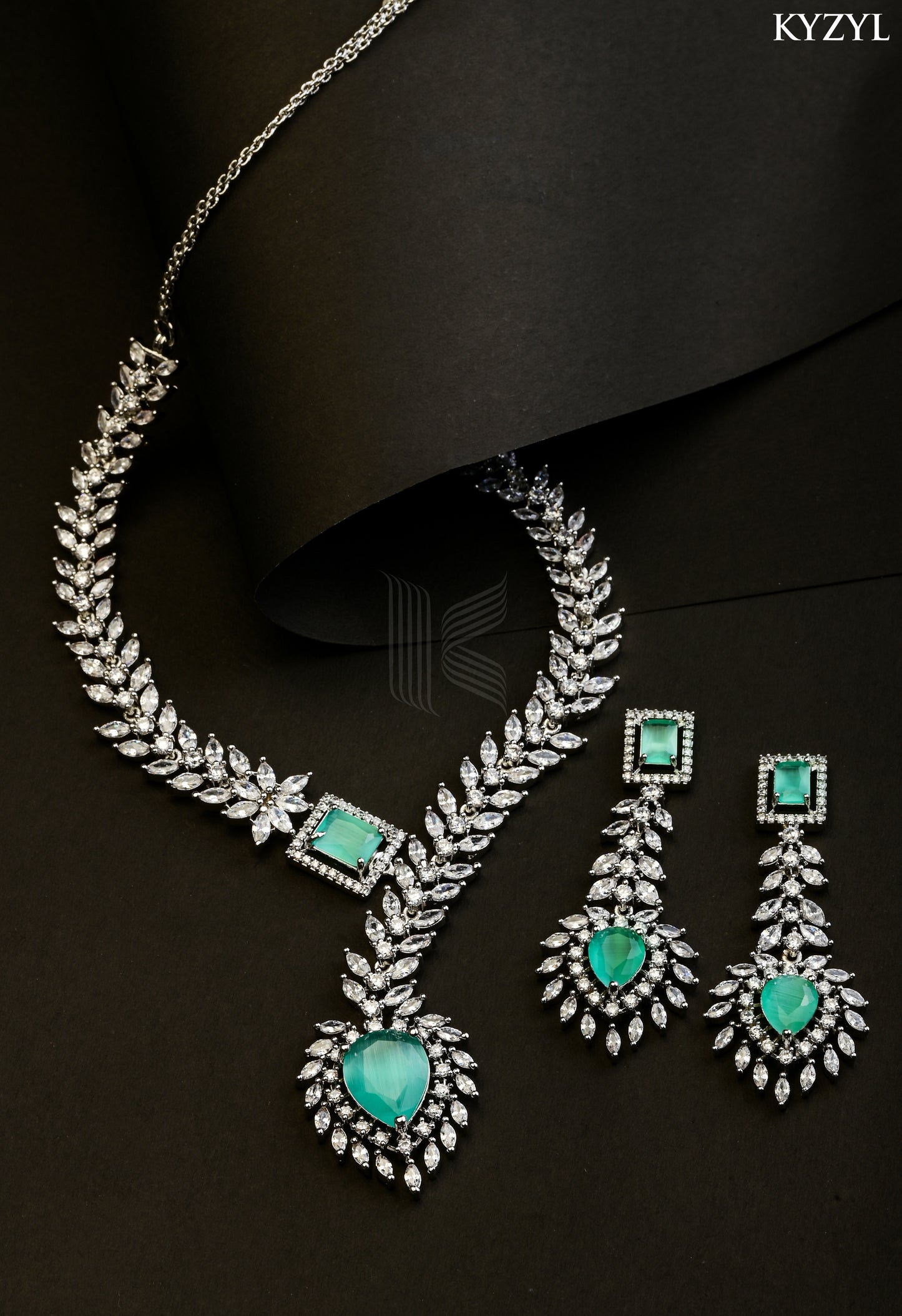 The Empress Garland Necklace - Handcrafted Mint Green Floral Masterpiece