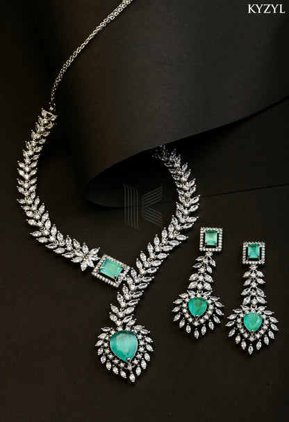 The Empress Garland Necklace - Handcrafted Mint Green Floral Masterpiece