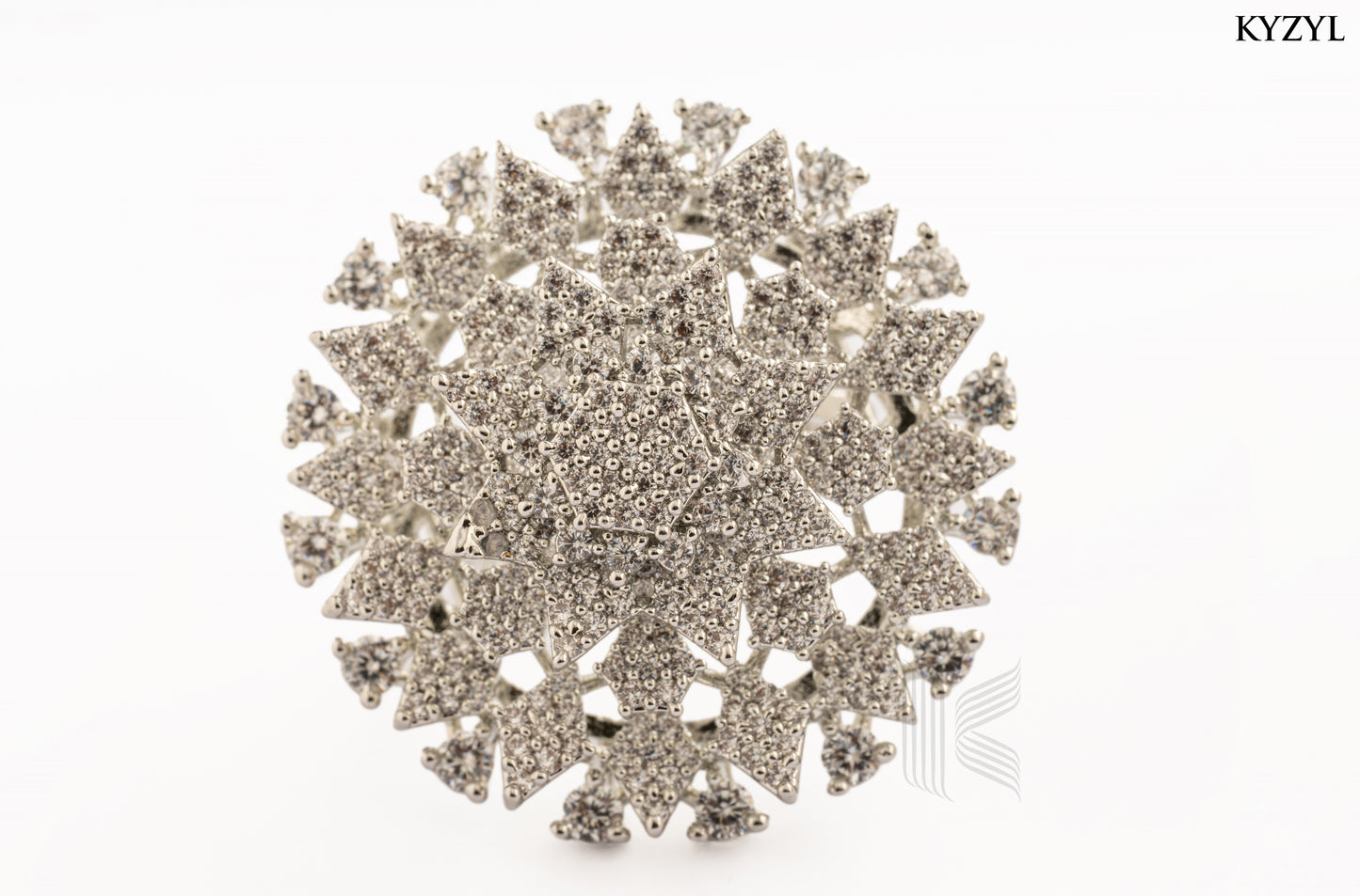 Diamond Dust Gala – Silver Radiance Cocktail Ring