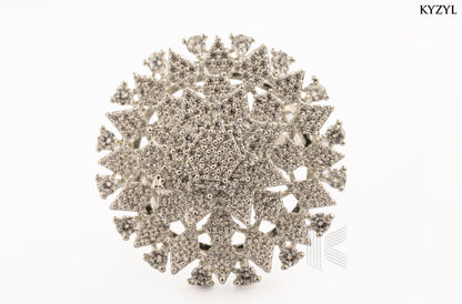 Diamond Dust Gala – Silver Radiance Cocktail Ring