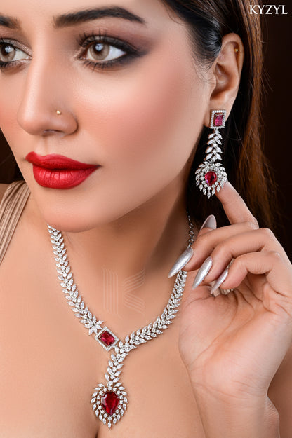 The Empress Garland Necklace - Handcrafted Red Vine Floral Masterpiece