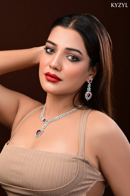 The Empress Garland Necklace - Handcrafted Red Vine Floral Masterpiece