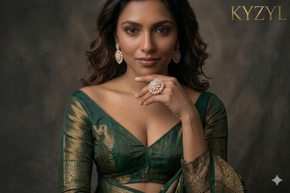 Diamond Dust Gala – Golden Radiance Cocktail Ring