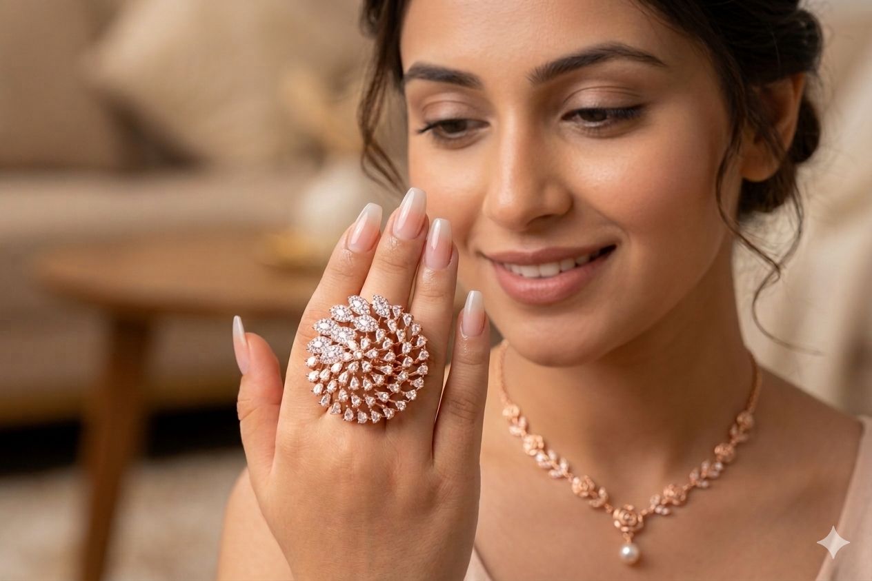 The Royal Solstice – A Symphony of Rose Gold & Radiant Crystals