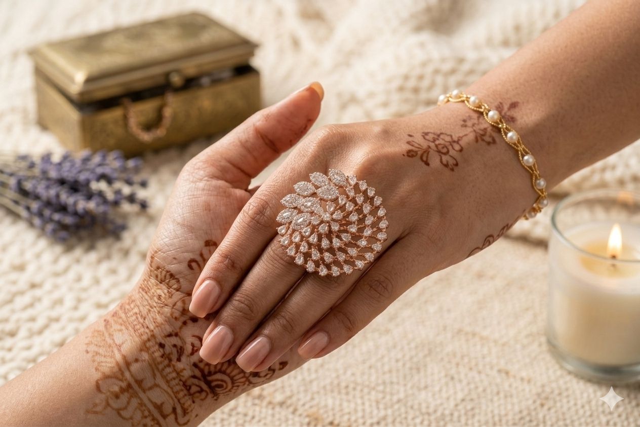 The Royal Solstice – A Symphony of Rose Gold & Radiant Crystals